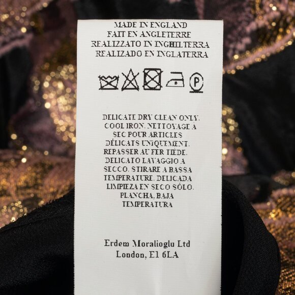 Erdem Effie Black Metallic Floral-Jacquard Organza Dress - Picture 11 of 11
